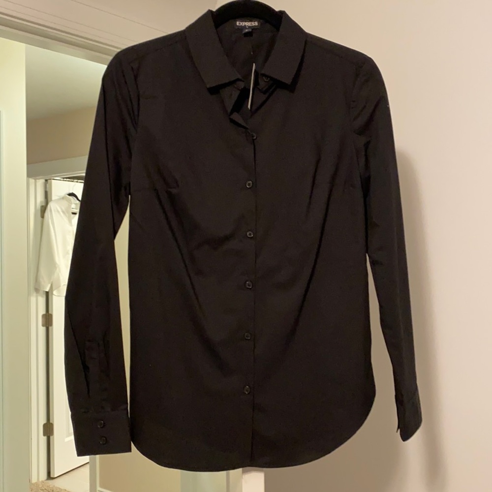 NEW Black Button Down Top